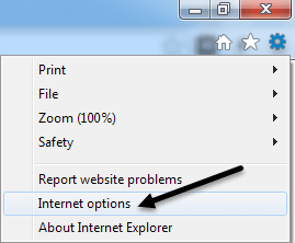 অর্থাৎ ইন্টারনেট অপশন