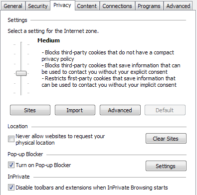 গোপনীয়তা সেটিংস যেমন
