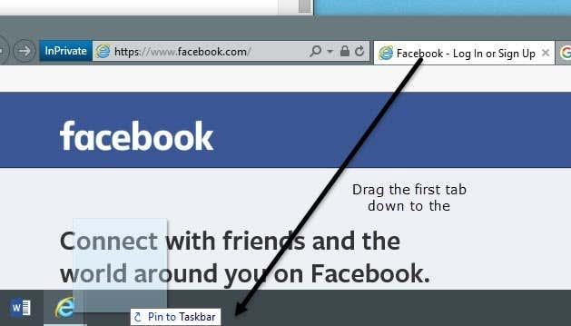 টাস্কবারে ব্যক্তিগত পিন করুন
